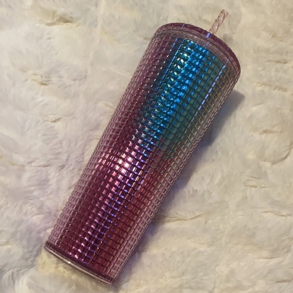 Starbucks Other - Starbucks blue pink disco Grid Ombre Tumbler